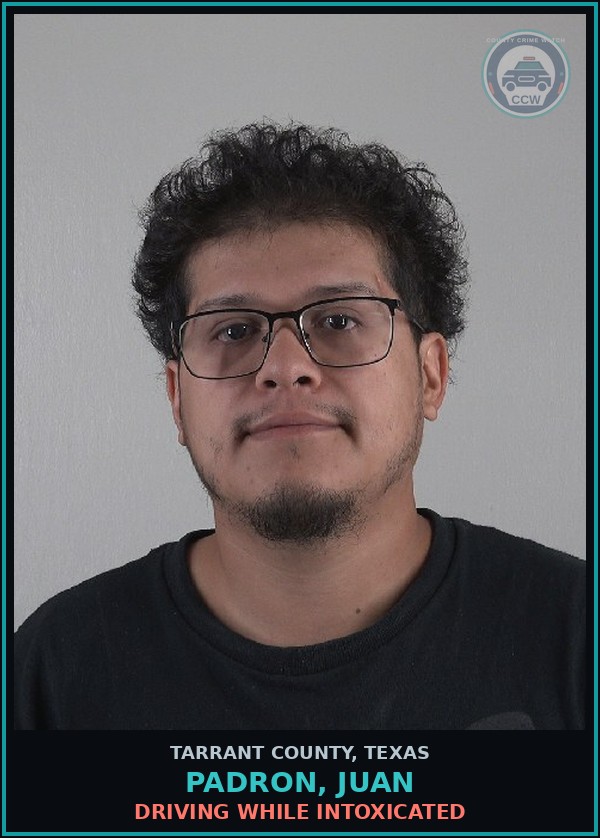 Booking mugshot of Padron, Juan in Tarrant County