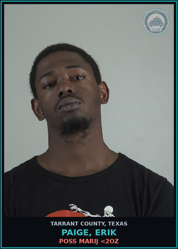 Booking mugshot of Paige, Erik in Tarrant County
