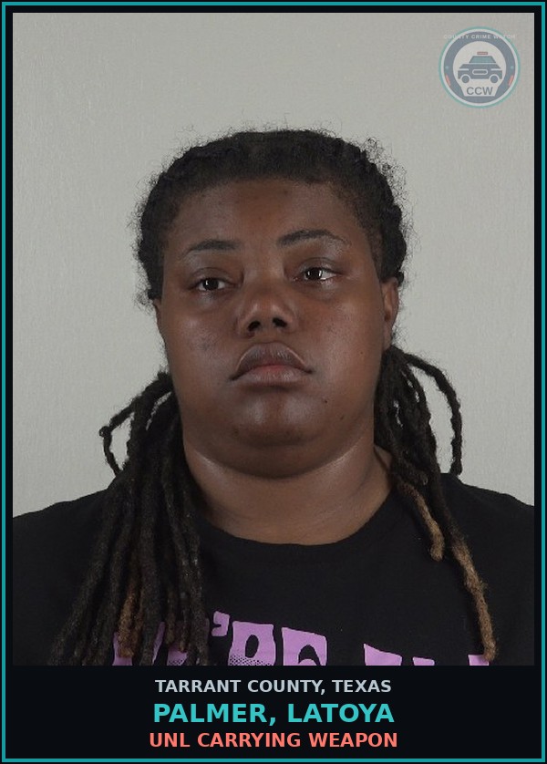 Booking mugshot of Palmer, Latoya in Tarrant County