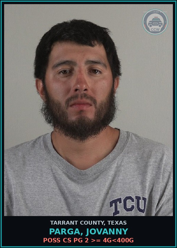 Booking mugshot of Parga, Jovanny in Tarrant County