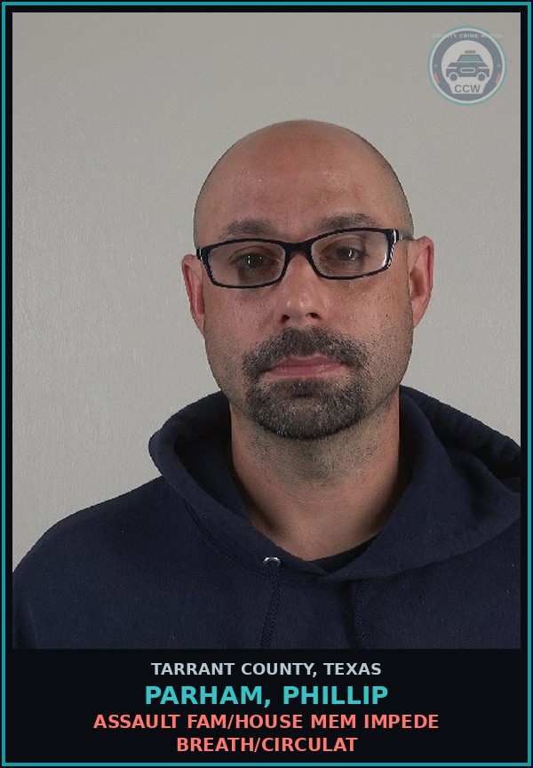 Booking mugshot of Parham, Phillip in Tarrant County