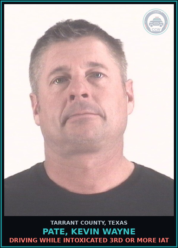 Booking mugshot of Pate, Kevin Wayne in Tarrant County