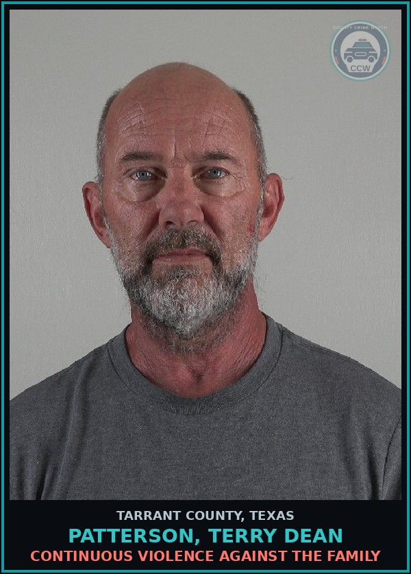 Booking mugshot of Patterson, Terry Dean in Tarrant County