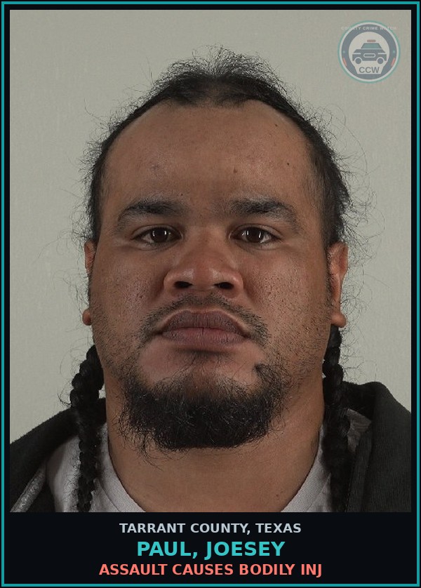 Booking mugshot of Paul, Joesey in Tarrant County