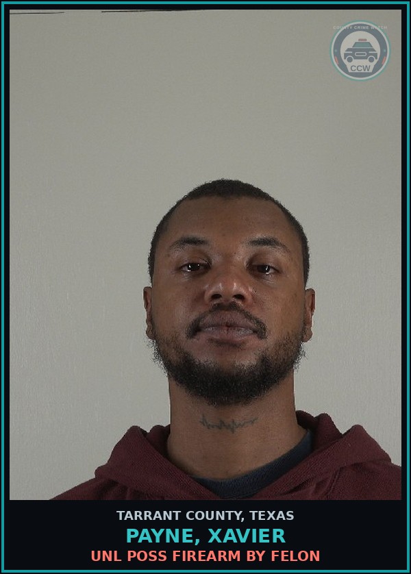 Booking mugshot of Payne, Xavier in Tarrant County