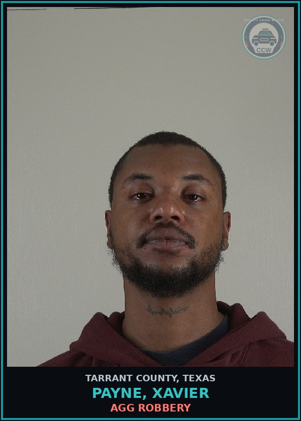 Booking mugshot of Payne, Xavier in Tarrant County