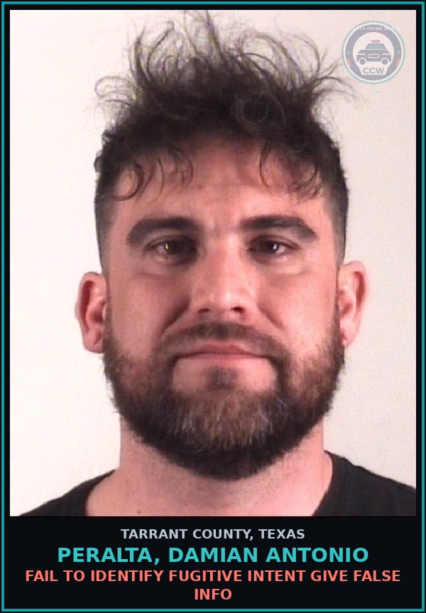 Booking mugshot of Peralta, Damian Antonio in Tarrant County