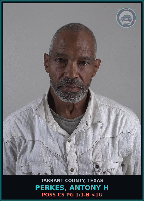 Booking mugshot of Perkes, Antony H in Tarrant County