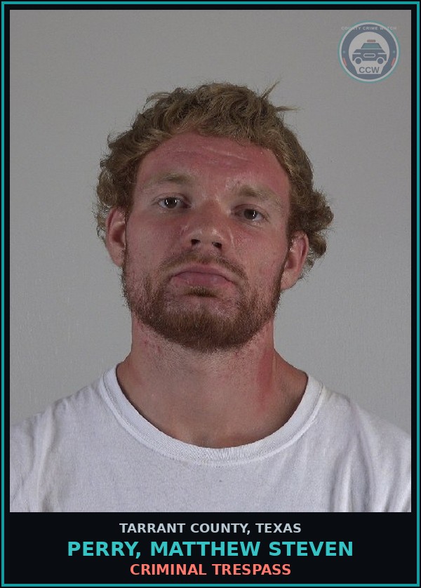 Booking mugshot of Perry, Matthew Steven in Tarrant County