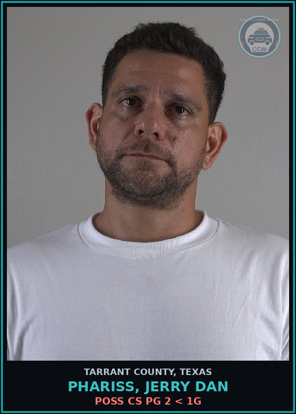 Booking mugshot of Phariss, Jerry Dan in Tarrant County