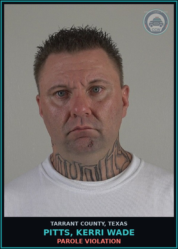 Booking mugshot of Pitts, Kerri Wade in Tarrant County
