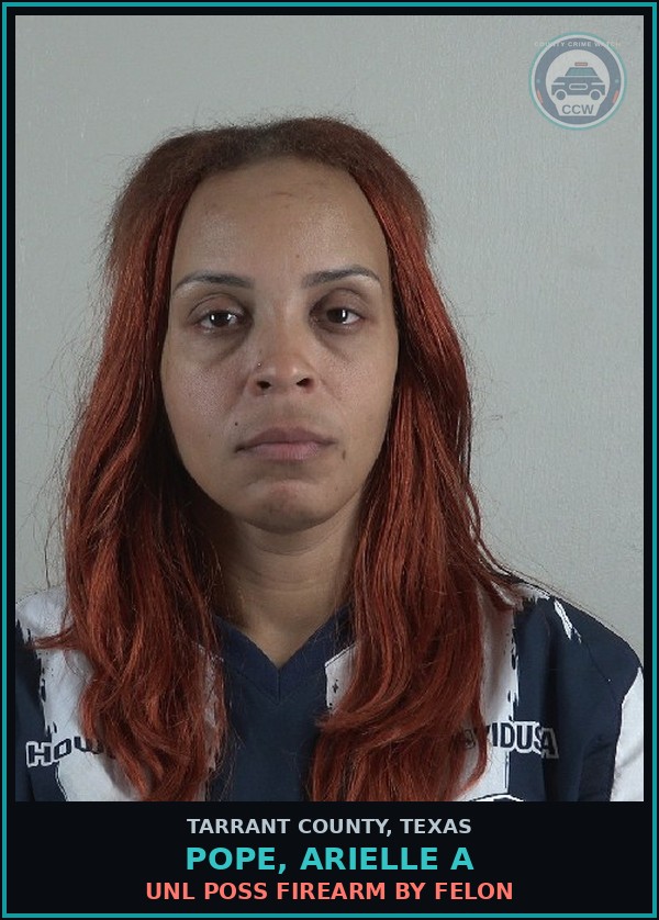 Booking mugshot of Pope, Arielle A in Tarrant County