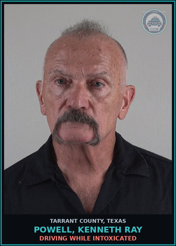 Booking mugshot of Powell, Kenneth Ray in Tarrant County