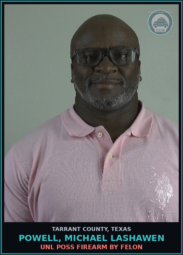 Booking mugshot of Powell, Michael Lashawen in Tarrant County