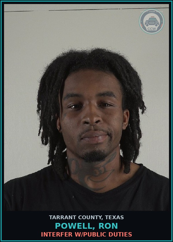 Booking mugshot of Powell, Ron in Tarrant County