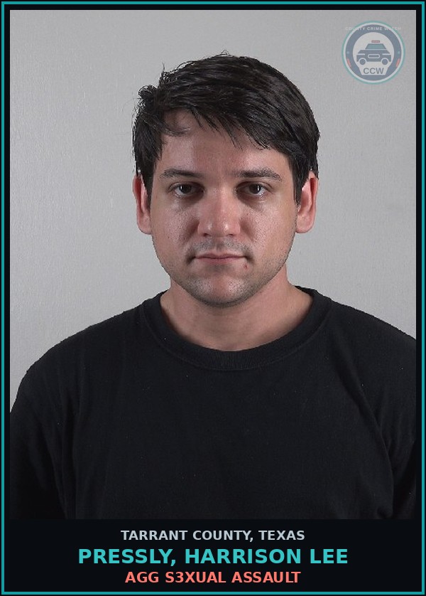 Booking mugshot of Pressly, Harrison Lee in Tarrant County