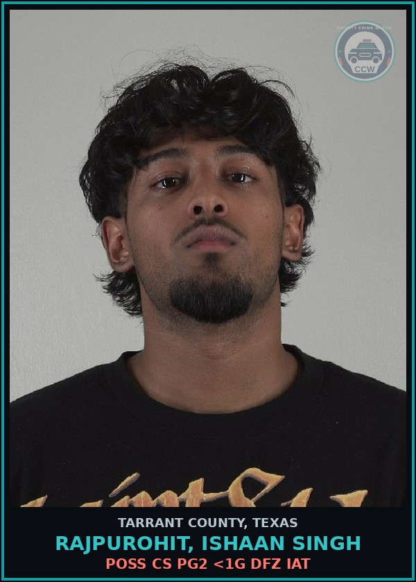 Booking mugshot of Rajpurohit, Ishaan Singh in Tarrant County