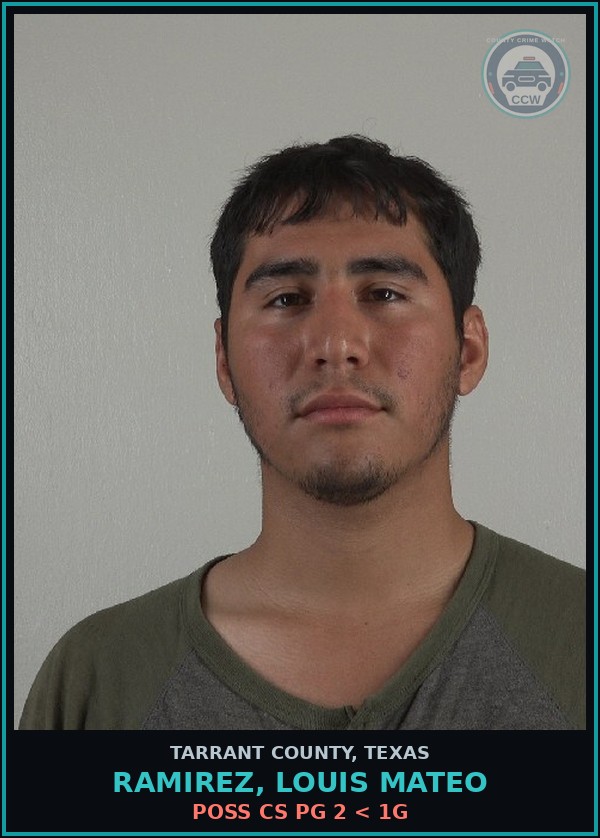 Booking mugshot of Ramirez, Louis Mateo in Tarrant County