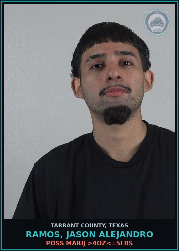 Booking mugshot of Ramos, Jason Alejandro in Tarrant County