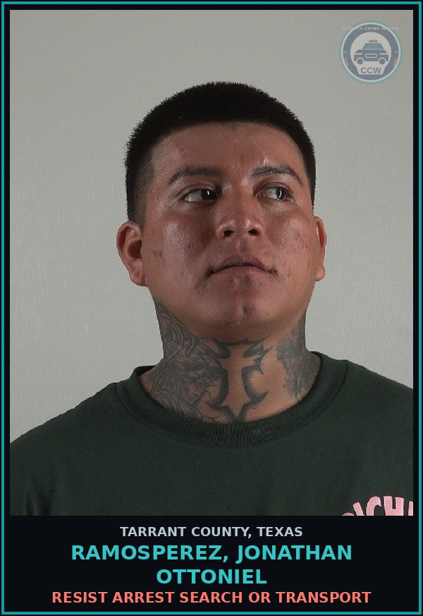 Booking mugshot of Ramosperez, Jonathan Ottoniel in Tarrant County