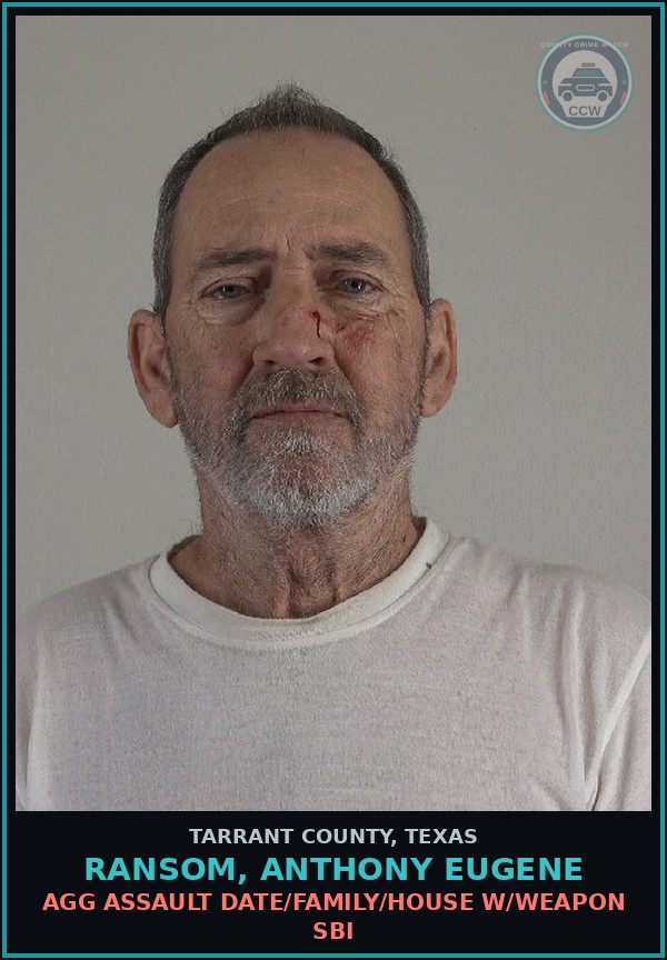 Booking mugshot of Ransom, Anthony Eugene in Tarrant County