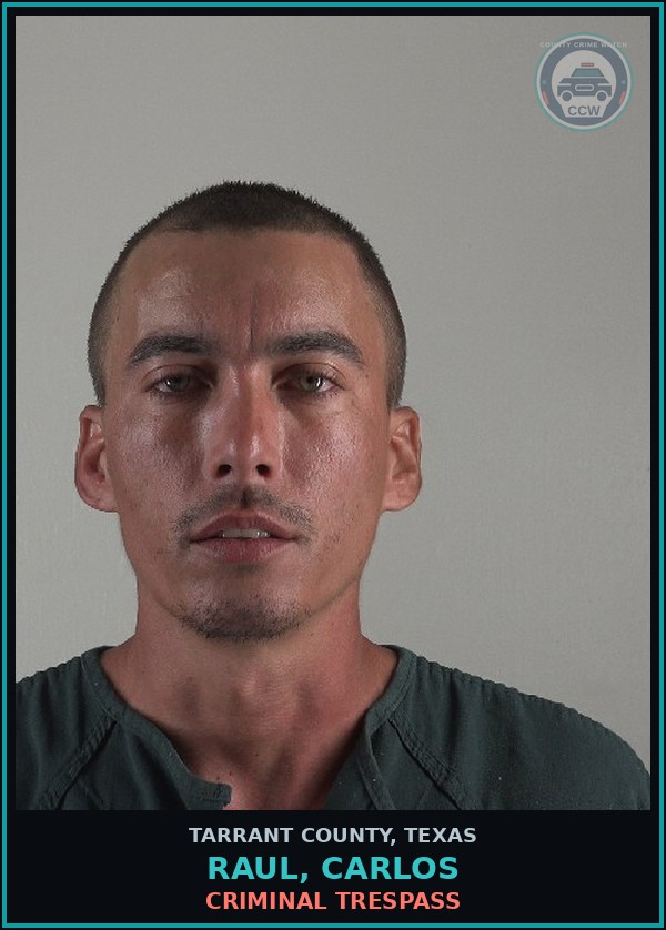 Booking mugshot of Raul, Carlos in Tarrant County