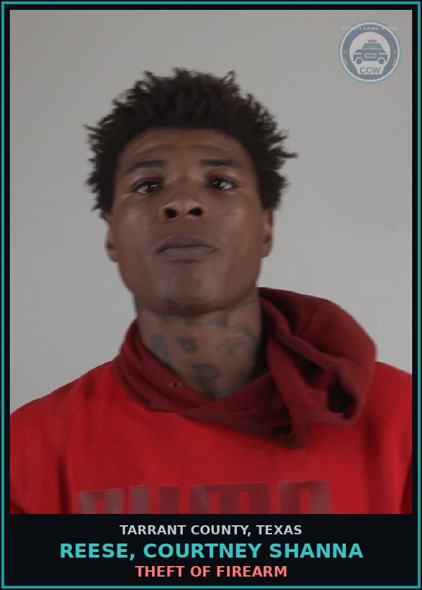 Booking mugshot of Reese, Courtney Shanna in Tarrant County