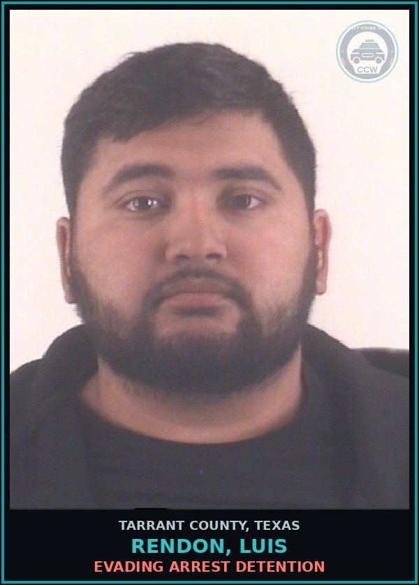 Booking mugshot of Rendon, Luis in Tarrant County