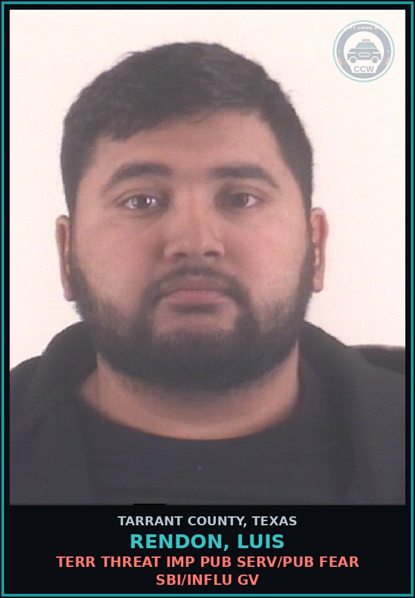 Booking mugshot of Rendon, Luis in Tarrant County