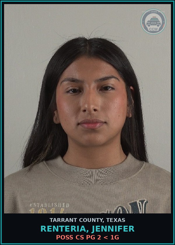 Booking mugshot of Renteria, Jennifer in Tarrant County