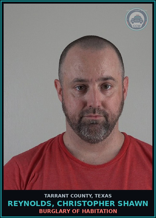 Booking mugshot of Reynolds, Christopher Shawn in Tarrant County