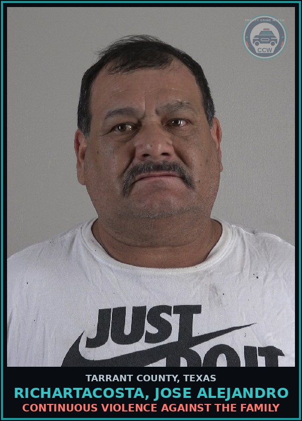 Booking mugshot of Richartacosta, Jose Alejandro in Tarrant County