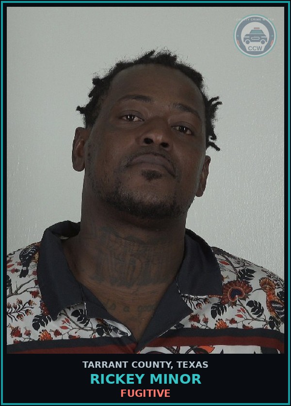 Booking mugshot of Rickey Minor in Tarrant County