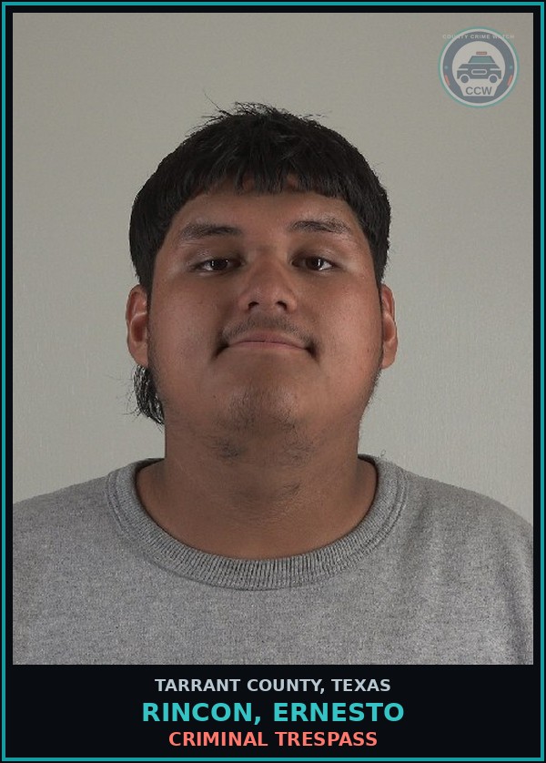 Booking mugshot of Rincon, Ernesto in Tarrant County