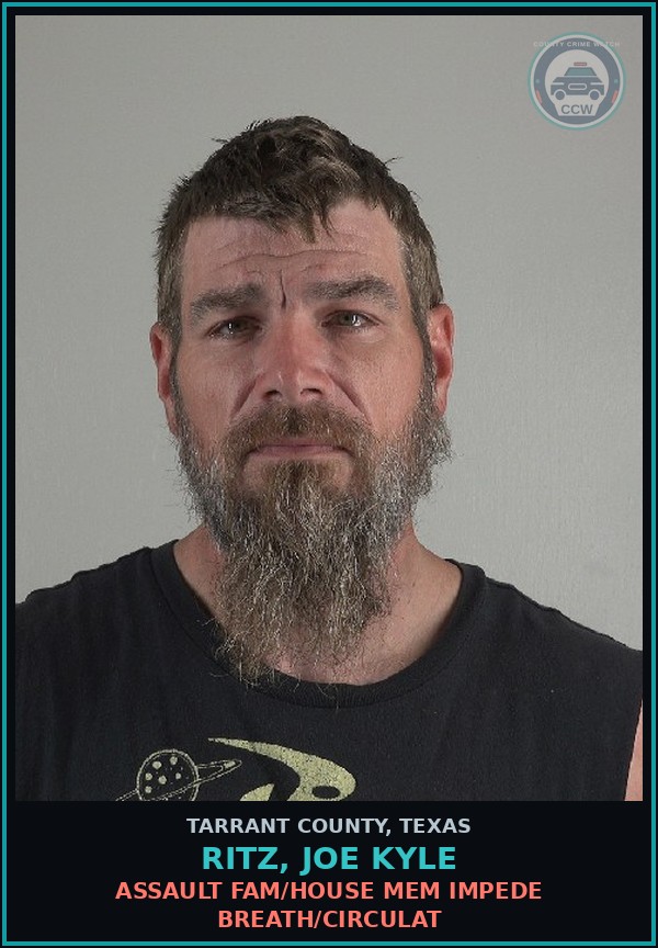 Booking mugshot of Ritz, Joe Kyle in Tarrant County