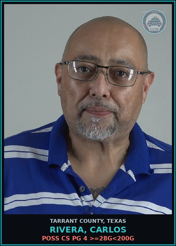 Booking mugshot of Rivera, Carlos in Tarrant County