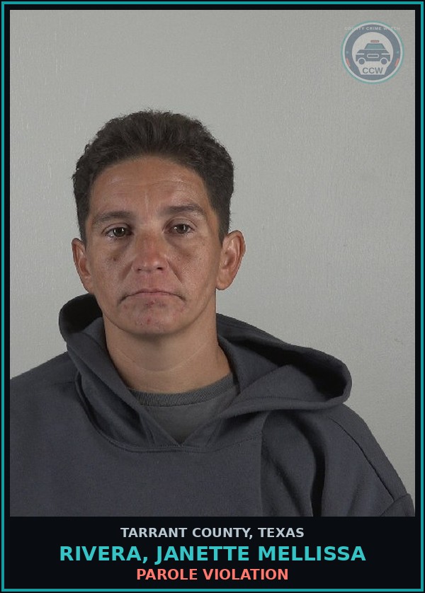 Booking mugshot of Rivera, Janette Mellissa in Tarrant County