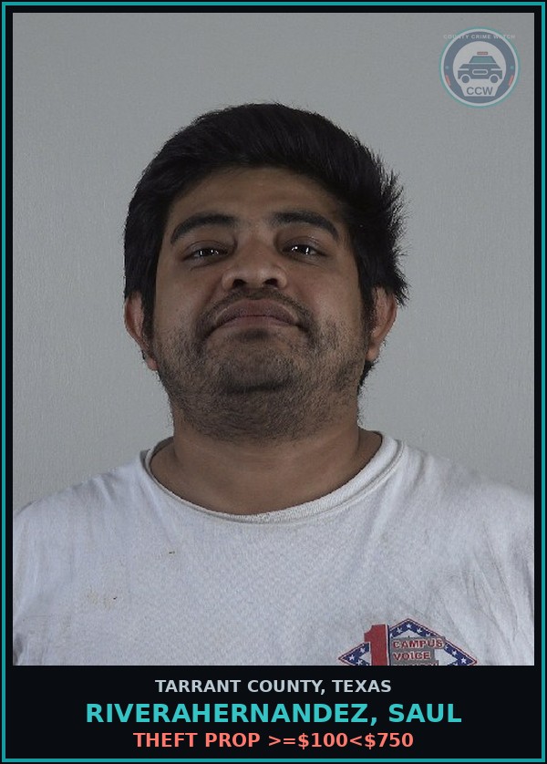 Booking mugshot of Riverahernandez, Saul in Tarrant County