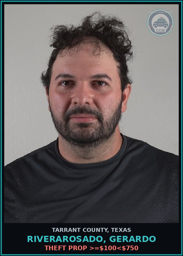 Booking mugshot of Riverarosado, Gerardo in Tarrant County