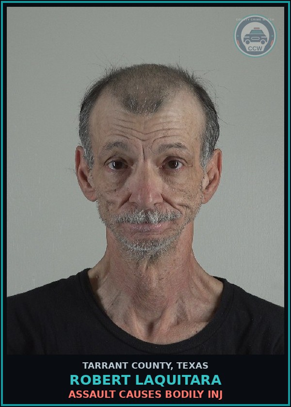 Booking mugshot of Robert Laquitara in Tarrant County