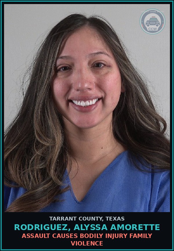 Booking mugshot of Rodriguez, Alyssa Amorette in Tarrant County