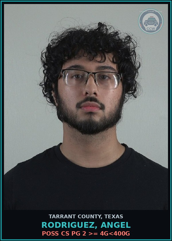 Booking mugshot of Rodriguez, Angel in Tarrant County