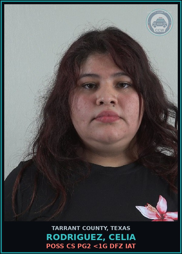 Booking mugshot of Rodriguez, Celia in Tarrant County