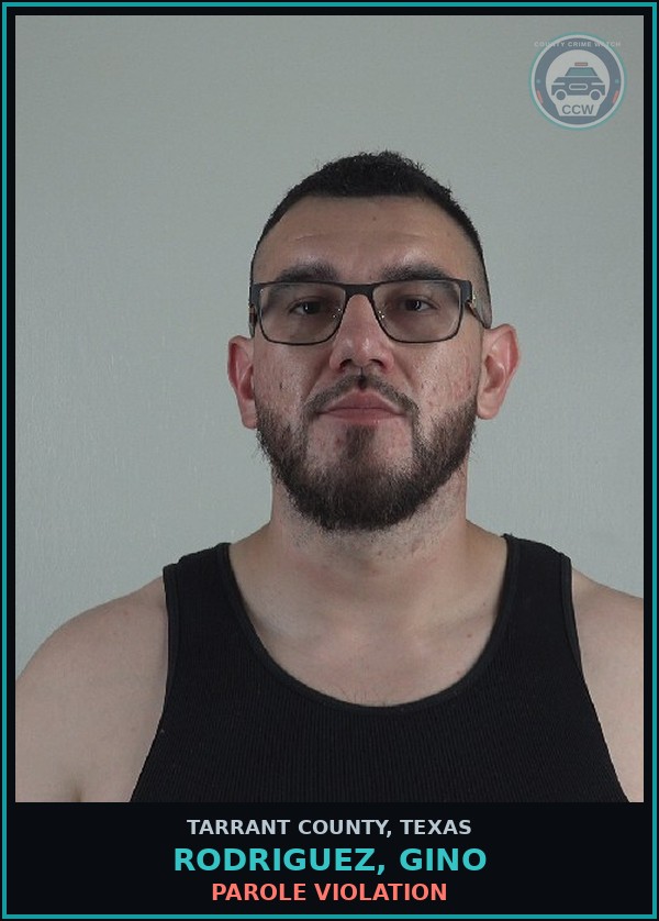 Booking mugshot of Rodriguez, Gino in Tarrant County