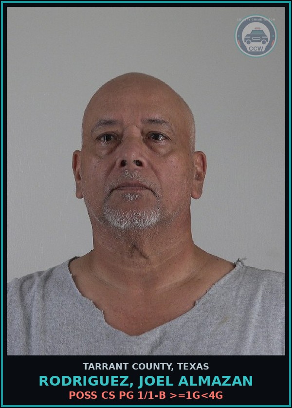 Booking mugshot of Rodriguez, Joel Almazan in Tarrant County