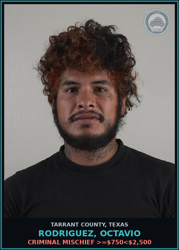 Booking mugshot of Rodriguez, Octavio in Tarrant County