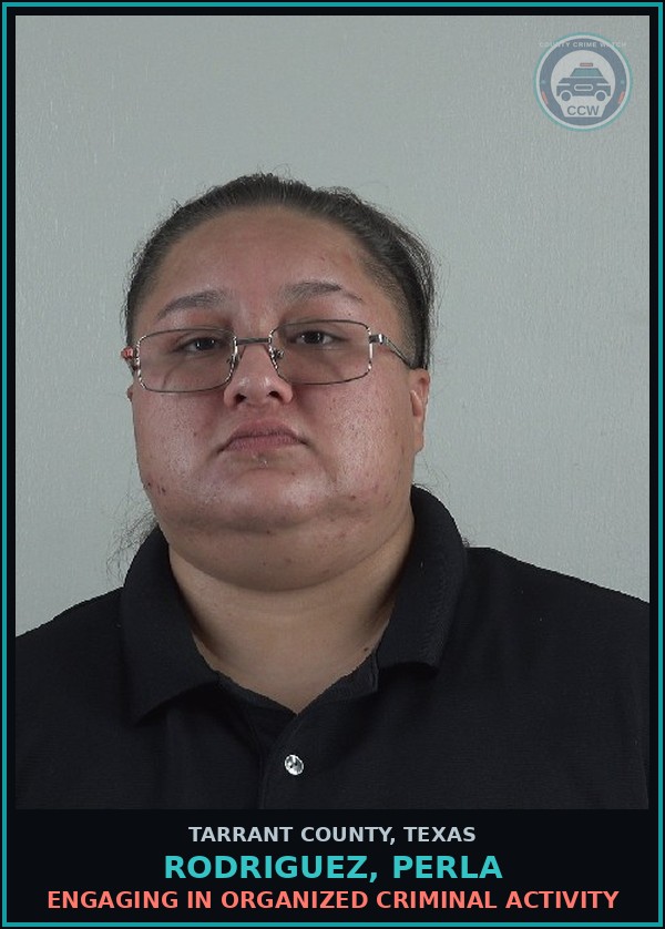 Booking mugshot of Rodriguez, Perla in Tarrant County