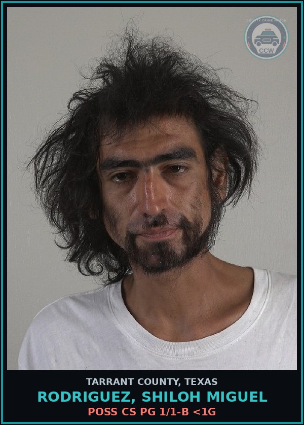 Booking mugshot of Rodriguez, Shiloh Miguel in Tarrant County