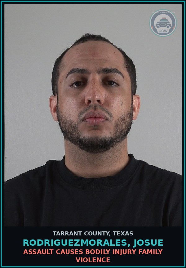 Booking mugshot of Rodriguezmorales, Josue in Tarrant County