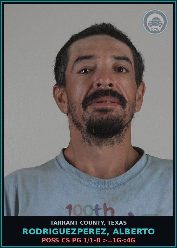 Booking mugshot of Rodriguezperez, Alberto in Tarrant County